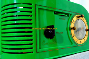 VERDE GREEN Golden Age Art Deco 1948 Continental Model 1600 AM Tube Clock Radio Totally Restored! - [product_type} - Continental - Retro Radio Farm