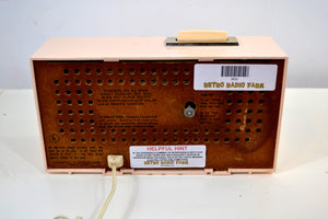 SOLD! - July 16, 2019 - Pink Lace 1959 Admiral Y3354 Antique Tube AM Clock Radio - [product_type} - Admiral - Retro Radio Farm