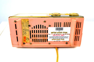 SOLD! - June 16, 2019 - Princess Pink 1962 Bulova Model 180 Tube AM Clock Radio Sweet! - [product_type} - Bulova - Retro Radio Farm