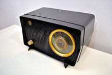 Charger l&#39;image dans la galerie, SOLD! - Dec 2, 2019 - Obsidian Black Mid Century Vintage 1956 RCA Victor Model 6-X-7 Vacuum Tube AM Radio Snazzy Looking and Sweet Sounding! - [product_type} - RCA Victor - Retro Radio Farm