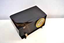 Load image into Gallery viewer, SOLD! - Dec 2, 2019 - Obsidian Black Mid Century Vintage 1956 RCA Victor Model 6-X-7 Vacuum Tube AM Radio Snazzy Looking and Sweet Sounding! - [product_type} - RCA Victor - Retro Radio Farm