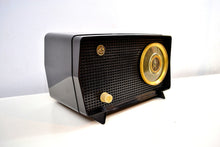 Charger l&#39;image dans la galerie, SOLD! - Dec 2, 2019 - Obsidian Black Mid Century Vintage 1956 RCA Victor Model 6-X-7 Vacuum Tube AM Radio Snazzy Looking and Sweet Sounding! - [product_type} - RCA Victor - Retro Radio Farm