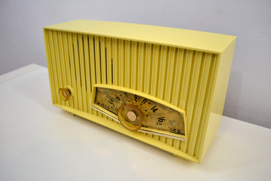 SOLD! - Jan. 8, 2020 - Limoncello Yellow Mid Century 1961 Philco Model K822-124 Tube AM Radio Cool Color!