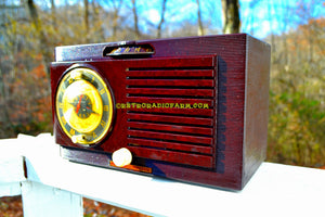 SOLD! - Nov 30, 2017 - BLUETOOTH MP3 READY - Brown Swirly Mid Century Vintage 1952 General Electric Model 514 AM Brown Bakelite Tube Clock Radio Looks and Sounds Great! - [product_type} - General Electric - Retro Radio Farm