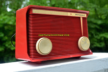 Load image into Gallery viewer, SOLD! - Aug 14, 2017 - BLUETOOTH MP3 READY - APPLE RED Retro Vintage 1959 Motorola Model A1R-15 Tube AM Clock Radio Totally Restored! - [product_type} - Motorola - Retro Radio Farm