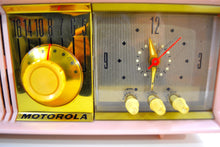 Load image into Gallery viewer, SOLD! - Jan. 8, 2020 - Marilyn Pink 1957 Motorola Model 56CD3 Vacuum Tube AM Clock Radio Excellent Condition Sounds Great! - [product_type} - Motorola - Retro Radio Farm