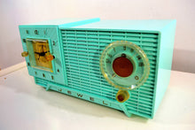 Load image into Gallery viewer, Azure Blue Mid Century Vintage 1959 Jewel Unknown Model Vacuum Tube AM Clock Radio Such A Beauty! - [product_type} - Jewel - Retro Radio Farm