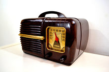 画像をギャラリービューアに読み込む, SOLD! - Dec. 4, 2019 - Nutmeg Brown Swirl Bakelite 1940 Motorola Model 60X1 Vacuum Tube AM Radio Deco Looks with a Sweet Sound! - [product_type} - Motorola - Retro Radio Farm