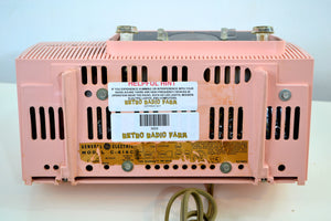 SOLD! - Dec 5, 2018 - Rose Pink 1957 General Electric Model 912D Tube AM Clock Radio - [product_type} - General Electric - Retro Radio Farm