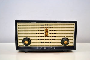 SOLD! - Dec 16, 2019 - Slate Blue Grey Vintage 1957 Zenith A508B AM Tube Radio Little Sound Blaster! - [product_type} - Zenith - Retro Radio Farm