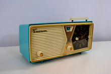 Load image into Gallery viewer, SOLD! - Dec. 17, 2018 - Sky Blue and White 1956 Emerson Model 883 Series B Tube AM Clock Radio Mid Century Rare Color Sounds Great! - [product_type} - Emerson - Retro Radio Farm
