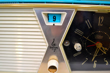 Charger l&#39;image dans la galerie, SOLD! - Dec. 17, 2018 - Sky Blue and White 1956 Emerson Model 883 Series B Tube AM Clock Radio Mid Century Rare Color Sounds Great! - [product_type} - Emerson - Retro Radio Farm
