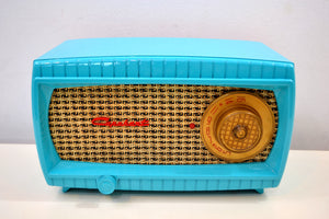 SOLD! - Dec 12, 2019 - TURQUOISE AND WICKER Vintage 1949 Capehart Model 3T55B AM Vacuum Tube Radio Totally Restored! - [product_type} - Capehart - Retro Radio Farm