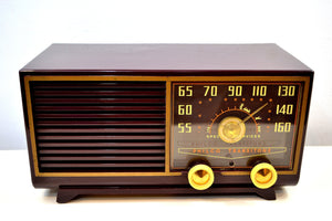 SOLD! - Dec 16, 2019 - Bordeaux Burgundy 1953 Philco Model 53-562 Transitone AM Radio with Civil Service and Sounds Great! - [product_type} - Philco - Retro Radio Farm