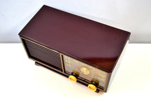 Load image into Gallery viewer, SOLD! - Dec 16, 2019 - Bordeaux Burgundy 1953 Philco Model 53-562 Transitone AM Radio with Civil Service and Sounds Great! - [product_type} - Philco - Retro Radio Farm