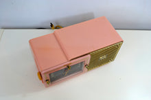 画像をギャラリービューアに読み込む, Fifth Avenue Pink 1957 Bulova Model 120 Tube AM Clock Radio Sounds Mah-valous! - [product_type} - Bulova - Retro Radio Farm
