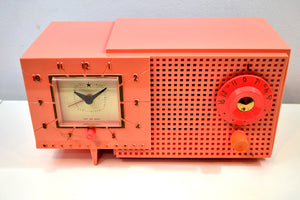 SOLD! - Jan. 19, 2020 - Rouge Pink 1959 Westinghouse Model H540T5A Vacuum Tube AM Clock Radio Seductive Looking and Sounding! - [product_type} - Westinghouse - Retro Radio Farm