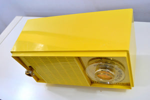 SOLD! - Dec 27, 2018 - Hello Yellow Mid Century Vintage 1959 General Electric Model T-129C Tube Radio Super Rare Color! - [product_type} - General Electric - Retro Radio Farm