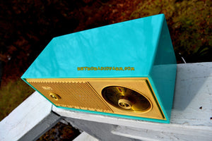SOLD! - Jan 15, 2018 -BLUETOOTH MP3 READY - TURQUOISE AND IVORY Two Tone Mid Century Retro Admiral Tube AM Radio  Model Y848 Works Great! - [product_type} - Admiral - Retro Radio Farm