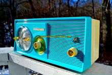 Charger l&#39;image dans la galerie, SOLD! - Jan 1, 2018 - SKY BLUE Mid Century Retro 1958 Motorola Model 5C23CW Tube AM Clock Radio Beautiful and Sounds Great! - [product_type} - Motorola - Retro Radio Farm