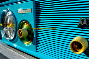 SOLD! - Jan 1, 2018 - SKY BLUE Mid Century Retro 1958 Motorola Model 5C23CW Tube AM Clock Radio Beautiful and Sounds Great! - [product_type} - Motorola - Retro Radio Farm