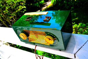 SOLD! - June 26, 2017 - CANDY APPLE GREEN Mid Century Retro Jetsons Vintage 1955 Zenith Model R511F AM Tube Radio Near Mint! - [product_type} - Zenith - Retro Radio Farm