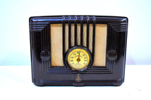 Load image into Gallery viewer, Golden Age Neoclassical Brown Bakelite 1936 Emerson Model 429 AM Vacuum Tube Radio Art Deco Beauty!