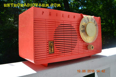 SOLD! - July 2, 2016 - BLUETOOTH MP3 READY - Salmon Pink Retro Mid Century Jetsons Vintage 1958 Philco E-814-124 AM Tube Radio WORKS!