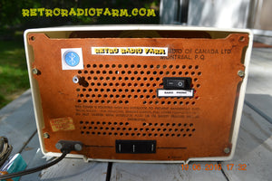 SOLD! - Dec 9, 2016 - BLUETOOTH MP3 READY - Rococo White Retro Vintage 1957 Emerson 850 AM Tube Radio Totally Restored! - [product_type} - Emerson - Retro Radio Farm