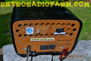 SOLD! - July 12, 2016 - BLUETOOTH MP3 READY - SO JETSONS LOOKING Retro Vintage AQUA and BLACK 1959 Musicaire MD300 AM Tube Radio WORKS! - [product_type} - Travler - Retro Radio Farm