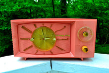 Load image into Gallery viewer, SOLD! - Aug 4, 2017 - ROSE PINK Mid Century Retro 1959 Westinghouse Model H545T5A Tube AM Clock Radio Totally Restored! - [product_type} - Westinghouse - Retro Radio Farm