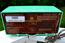 Load image into Gallery viewer, SOLD! - July 29, 2018 - SEA GREEN Mid Century Retro Jetsons 1957 Motorola 56H Turbine Tube AM Radio Works Amazing! - [product_type} - Motorola - Retro Radio Farm