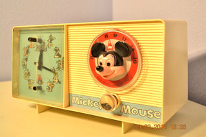 SOLD! - February 19, 2014 - MICKEY MOUSE Vintage 1960 General Electric C2419A Tube AM Radio Clock Alarm - [product_type} - Admiral - Retro Radio Farm