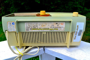 SOLD! - Sept 18, 2018 - BLUETOOTH MP3 UPGRADE ADDED - Light Olive Retro Jetsons 1960 Motorola 5C23GW Tube AM Clock Radio Rare Color and Beautiful! - [product_type} - Motorola - Retro Radio Farm