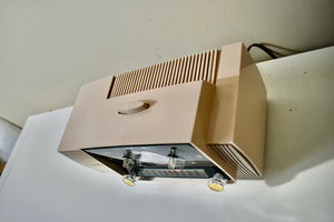 Bluetooth Ready To Go - Beige Pink 1959 GE General Electric Model 913D AM Vacuum Tube Clock Radio