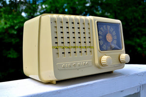 SOLD! - Sept 12, 2017 - ALABASTER Art Deco Vintage Retro Industrial Age 1948 Air King Model A-511-512 Bakelite Tube Radio Works Like A Charm! - [product_type} - Air King - Retro Radio Farm