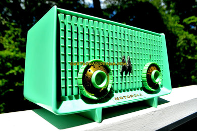 SOLD! - Dec 9, 2017 - SEA GREEN  Mid Century Vintage Motorola Model 56R Sea Green 1957 AM Tube Radio Rare! Works Great and Excellent Condition! - [product_type} - Motorola - Retro Radio Farm