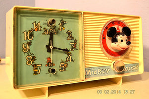 SOLD! - February 19, 2014 - MICKEY MOUSE Vintage 1960 General Electric C2419A Tube AM Radio Clock Alarm - [product_type} - Admiral - Retro Radio Farm