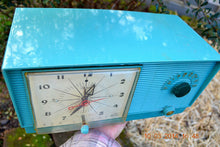 Load image into Gallery viewer, SOLD! - April 8, 2014 - TURQUOISE Atomic Retro Vintage 1956 RCA Victor 6-C-5 Tube AM Clock Radio WORKS! - [product_type} - RCA Victor - Retro Radio Farm