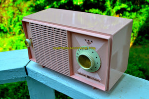 SOLD! - July 24, 2017 - BLUETOOTH MP3 READY - Powder Pink Mid Century Vintage 1959 General Electric Model T-125A Tube Radio Sounds Great! - [product_type} - General Electric - Retro Radio Farm