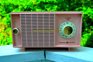 SOLD! - July 24, 2017 - BLUETOOTH MP3 READY - Powder Pink Mid Century Vintage 1959 General Electric Model T-125A Tube Radio Sounds Great! - [product_type} - General Electric - Retro Radio Farm