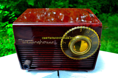 SOLD! - June 19, 2017 - MOCHA MARBLE SWIRL Retro Vintage 1953 Westinghouse H-783T5 AM Tube Radio Sounds Great!
