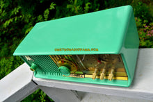 Load image into Gallery viewer, SOLD! - July 13, 2017 - SEA GREEN Mid Century Retro Antique Jetsons 1957 Motorola 57CC Tube AM Clock Radio Totally Restored! - [product_type} - Motorola - Retro Radio Farm