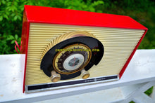 Charger l&#39;image dans la galerie, SOLD! - May 31, 2017 - WILD CHERRY RED Mid Century Sputnik Era Vintage 1957 General Electric 862 Tube AM Radio Beautiful! - [product_type} - General Electric - Retro Radio Farm