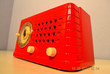Load image into Gallery viewer, SOLD! - Feb 27, 2014 - STUNNING CARDINAL RED Bakelite 1948 Telechron Model 8H59 Clock Radio Works! - [product_type} - Admiral - Retro Radio Farm