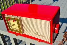 Load image into Gallery viewer, SOLD! - Feb 3, 2014 - CARDINAL RED Retro Space Age Sylvania R5485 Tube AM Clock Alarm Radio WORKS! - [product_type} - Admiral - Retro Radio Farm