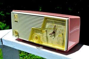 SOLD! - June 18, 2017 - CAMEO PINK Mid Century Vintage Retro 1958 Emerson Tube AM Clock Radio Sounds Great! - [product_type} - Emerson - Retro Radio Farm