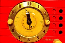 Charger l&#39;image dans la galerie, SOLD! - Feb 27, 2014 - STUNNING CARDINAL RED Bakelite 1948 Telechron Model 8H59 Clock Radio Works! - [product_type} - Admiral - Retro Radio Farm