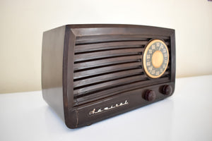 Bluetooth Ready To Go - Sienna Brown Bakelite 1951 Admiral Model 5X12N Vacuum Tube AM Radio Sounds Great!