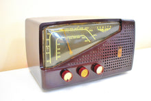 Load image into Gallery viewer, Coach Brown Mid Century 1954 Zenith L721 AM/FM Vacuum Tube Radio Great Sounding Little Number!